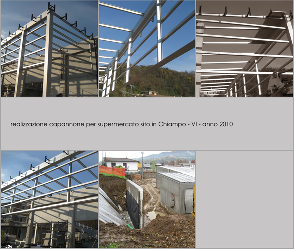 realizzaione capannone per supermercato sito in Chiampo - anno 2010